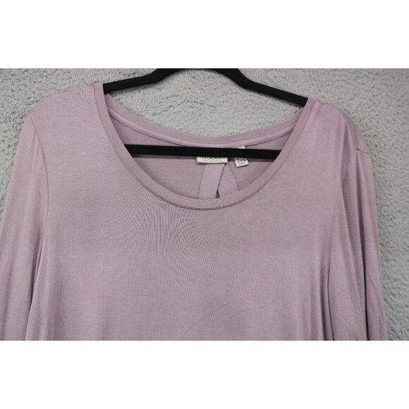 LOGO by Lori Goldstein 3/4 Sleeve Open Back Tunic-Size Medium-Oversized - Picture 3 of 8